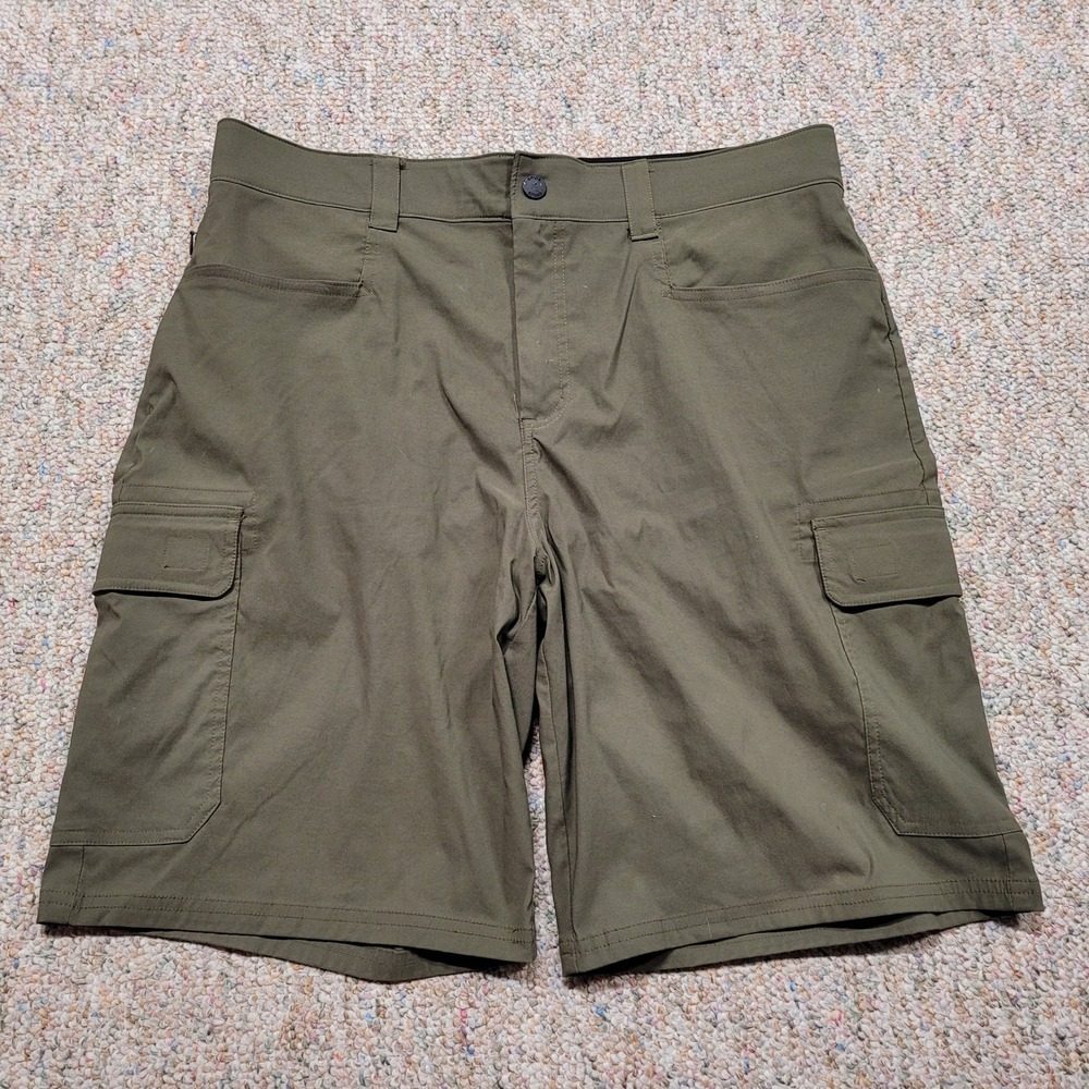 Orvis Cargo Shorts Men 34 Green Nylon Stretch Fishing Hiking Outdoor Performance
